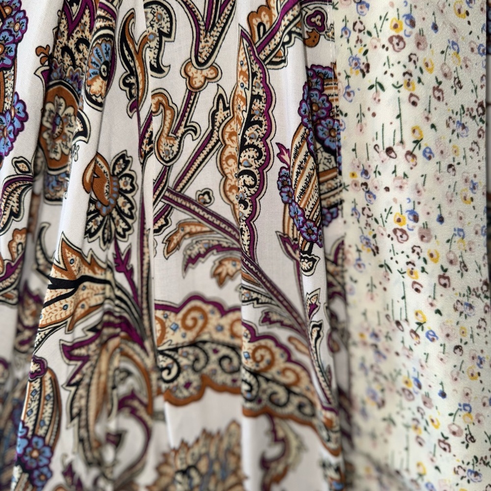 Floral Long Kimono with Cream Accents by GiGio - Picture 3 of 6